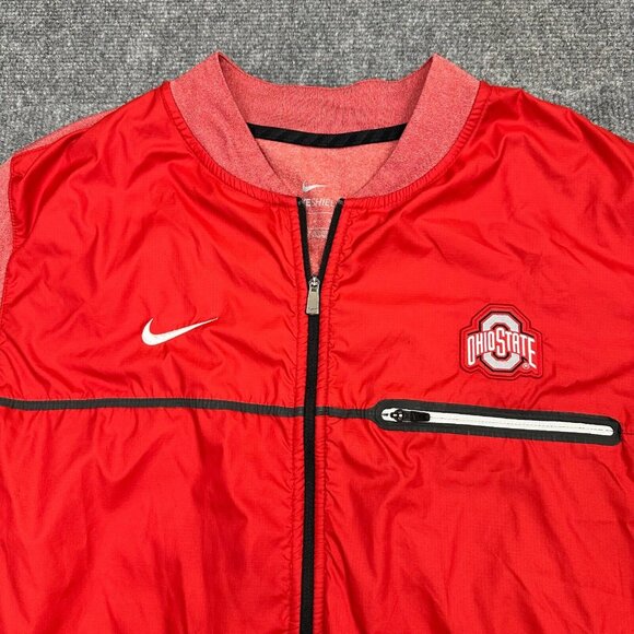 Ohio State Buckeyes Jacket Mens M Nike Shield Hybrid Windbreaker Stretch Zip Up - Picture 2 of 13